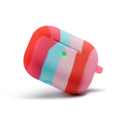 China For Earphone Six-color Rainbow Silicone Rubber Cover Charm Case For Airpod 3 Earphone for sale