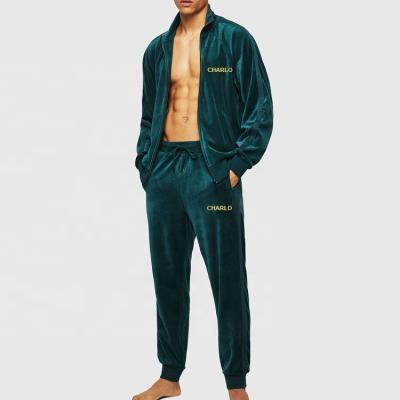 China Sustainable Quality Custom Tech Fleece Cover Up Luxury Velvet Tracksuits For Men for sale