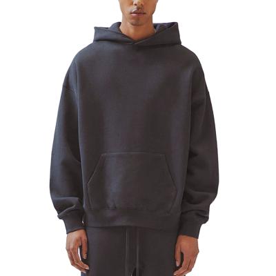 China 2021 Terry Oversized Heavyweight 400gsm Men's Pullover Viable Cotton Drawstring French Plain Men's Hoodies for sale