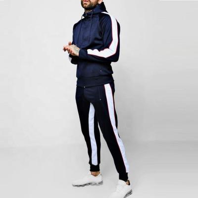 China Custom QUICK DRY 100% Polyester Mens Fashion Fitness Tracksuit With Side Stripe for sale