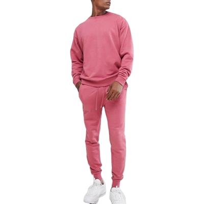 China 2021 Viable Tech Sweatsuit Men Custom Logo Men Pink Cotton Jogging Suit Tracksuit for sale