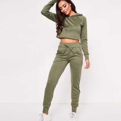 China QUICK DRY CasualTracksuit Women 2 Piece Set Top Side Stripe Cropped Loungewear Set for sale