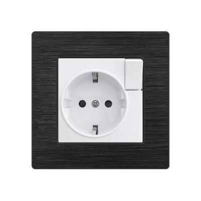 China Wholesale 250V 16A German standard left socket, with power off switch, EU wall socket F71-KF for sale