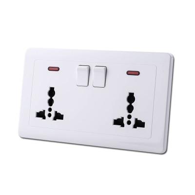 China Durable FIKO 147 Type Two Person Switch With Universal White Six-hole Wall Power Socket Suitable For Italy UK for sale