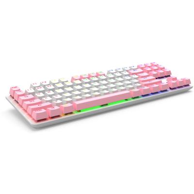 China Victory-lock Double Color Injection Keycaps Design 87 Key Mechanical Keyboard for sale