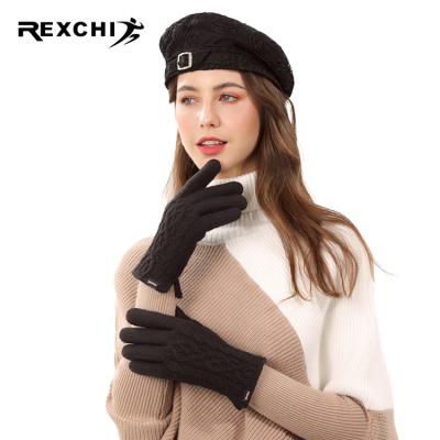 China REXCHI DY27 Women's Thermal Cute Custom Woolen Female Winter Fashion Hand Knitted Warm Gloves Flashing Gloves for sale