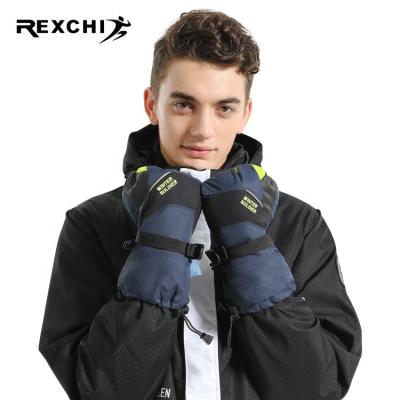 China Men's Winter Logo Printed Snowboard Ski Snow Gloves Outdoor Sports Fabric Waterproof Custom Gloves REXCHI SK25 for sale