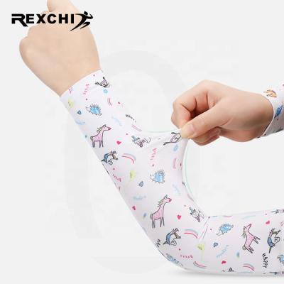 China REXCHI XRHB01 Breathable Kids Ice Silk Custom Printed UV Protection Arm Cooling Sleeve Outdoor Arm Covering Sleeves Custom Print for sale