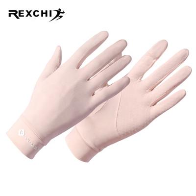 China REXCHI XG48 Workout Gloves Summer Women Dots Sun Protective Cotton Breathable Touch Screen UV Unisex Lace Anti Slip Cut Gloves for sale