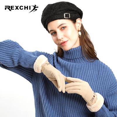 China REXCHI DY38 Winter Magic Touch Screen Women Female Gloves Heat To Stretch Knitted Wool Mittens Winter Gloves Set for sale