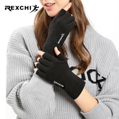 China REXCHI DY31 Jacquard Wholesale Germany Korean Women Half Finger Velvet Cycling Increasing Winter Autumn Gloves for sale