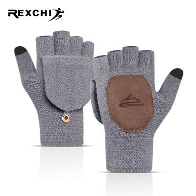 China REXCHI DZ102 Men's Winter Touch Screen Simple Warm Color Knitted Gloves Thermal Warm Mitten Gloves For Men for sale