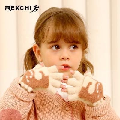 China REXCHI DRST34 REXCHI DRST34 Single Finger Design Korean Velvet Windproof Thick Recycling Rising Sports Warm Fingerless Gloves for sale