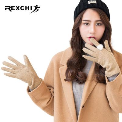 China Custom Logo Hand Cover Wool Touch Training Gloves Woman Winter Knitted Gloves Mittens Unisex Fashion Jacquard REXCHI DB06 for sale