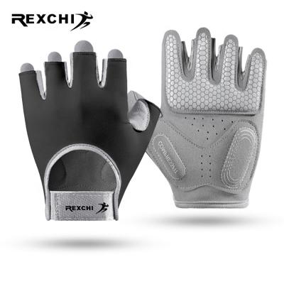 China REXCHI XG57 Weightlifting Gym Climbing Cycling Training Unisex Fitness Fingerless Powerlifting Exercise Fishing Gloves Custom Logo for sale