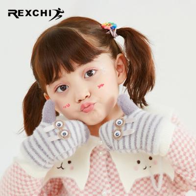 China REXCHI DR48 Mitten Wholesale Customized Solid Color Mittens Boys Girls Kids Children Pure Cashmere Knitted Warm Gloves and Mittens for sale