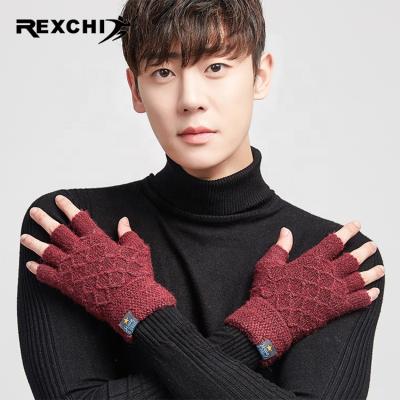 China Wholesale Custom Single Half Finger REXCHI DZ30 Wool Touch Screen Knitting Acrylic Wooly Gloves Winter Daily Life for sale