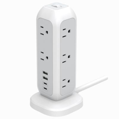 China Home Extension Advance With USB C Ports , Power Strips With 11 Way Outlets 4 USB Surge Protection Plug for sale