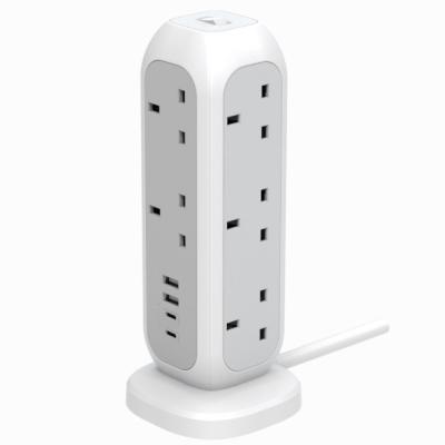 China UK Home Type G Power Strip with USB C Ports, 11 Way Outlet Pad Plug, Extension Lead for UAE for sale