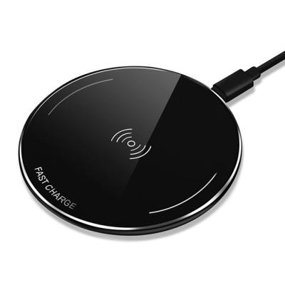 China Cell Phone Factory Supply Slim And Round Design Qi Wireless Charger Quickly for sale