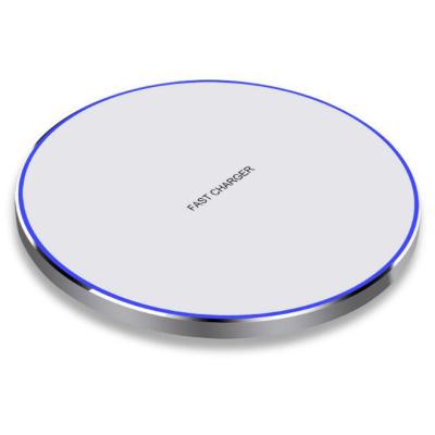 China Custom Logo LED Indicator Universal Mobile Phone Palladium Qi Fast Wireless Charger for sale