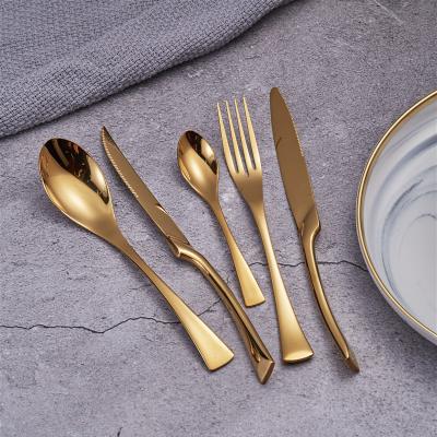 China Viable JuJu KAYA Superior Quality 18/10 Stainless Steel Gold Wedding Cutlery Set Luxury Flatware Set for sale