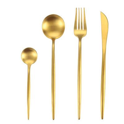 China Sustainable Wholesale Customized Gold Flatware Stainless Steel Luxury Cutlery Good Quality for sale