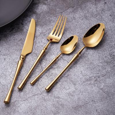 China JUJU D041Restaurant Titanium Cutlery Set Flatware Fork Knife Spoon 304 Stainless Steel Wedding Viable High Quality for sale