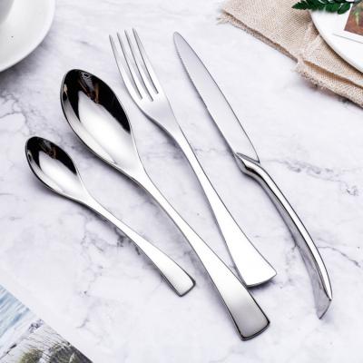 China Viable JUJU B398 Wedding Cutlery Set Wholesale Luxury Restaurant Silver Cutlery for sale