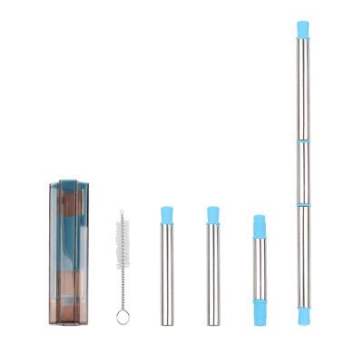 China JUJU Viable Drinks Straw Portable Collapsible Splice Reusable Metal 304 Stainless Steel Straw for sale