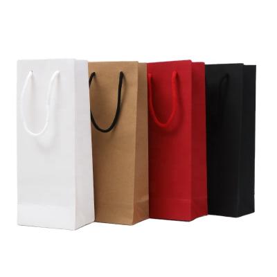 China Wholesale Recycled Bags Recyclable In Stock Kraft Shopping Bag With High Quality Kraft Bag With Rope Handle for sale