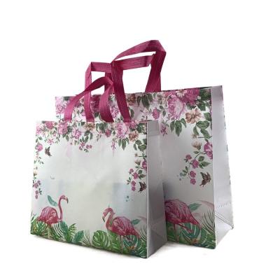 China High Quality Non Woven Fabric Folding Bags In Stock With Logo Low Price Shopping Bags With Handles for sale