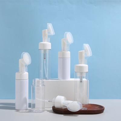 China Cosmetic Empty Detergent Facewash Foaming Bottle 100ml 120ml 150ml 200ml Round Plastic PET Soap Dispenser With Foam Pump Bottle for sale