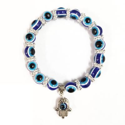 China BOHEMIA Fashion Blue Eye Demon Blue Eye Lucky Bracelet Vintage Evil Turkish Jewelry Glass Bracelet for sale