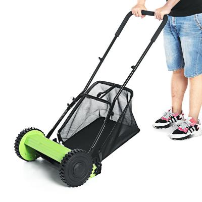 China Anti-Slip 5-Blade Hand Push Push-Behind Manual Lawn Mower Reel With Grass Catcher for sale