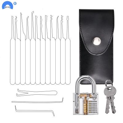 China Hand Tools Locksmith Acrylic & Alloy & Brass Core Selection Set Practice Clear Visible Cut Padlock With Breakaway Key Eliminating Hooks for sale