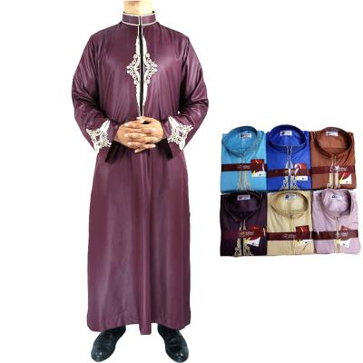 China Woolen Mens Jubba Thobe Solid Color Mercerized Muslim Breathable Long Robes Stand Collar Islamic Arab Men Abaya 2021 Kaftan for sale