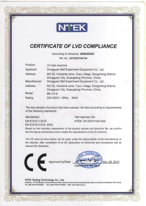 CE - Guangdong Bell Experiment Equipment Co., Ltd.