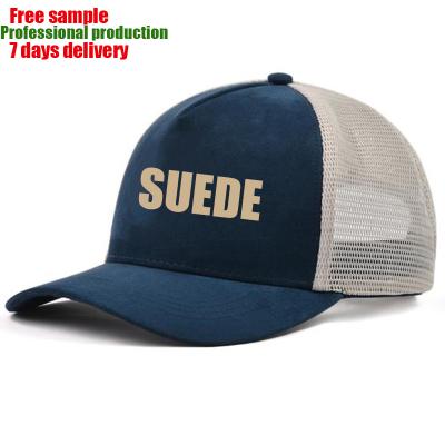 China breathable & Waterproof Blank Suede Trucker Hat For Men Wholesale Custom Logo White Suede Trucker Hat For Women And Men for sale