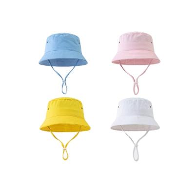 China Character Designer Wholesalers Summer Beach Kids Baby Sun Hats Fashion Kids Bucket Hats Baby Kids Bucket Hats Custom Logo for sale