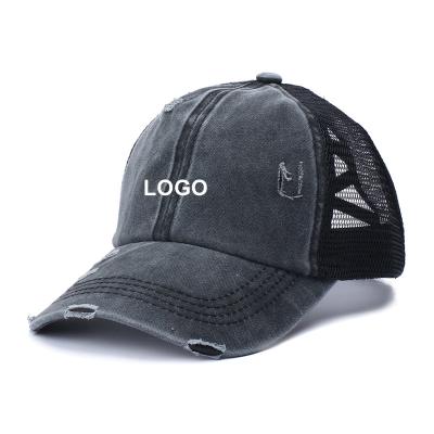 China JOINT Log Custom White Washed Hats And Denim Trucker Hats for sale