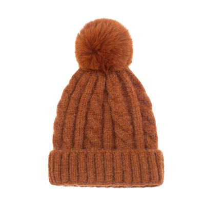 China breathable & Custom Made Winter Waterproof Hat Covers Knitted Wool Pom Pom Hat Warm Thick Windproof for sale