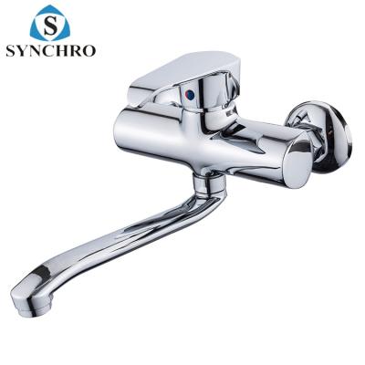 China Low Price SKL-0924 Contemporary Wall Mounted Brass Chrome Hose Kitchen Hose Finish Kitchen Faucet for sale