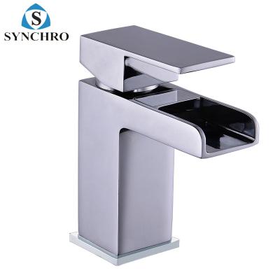 China SKL-1452 Brass Metered Waterfall Faucet Bathroom Basin Faucet Mixer Tap for sale