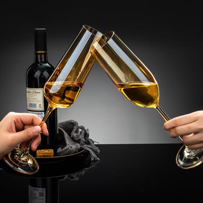 China Best selling 2022 modern simplicity crystal cocktail wine glass goblet glass amber champagne glass for sale