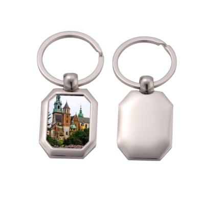 China Yinsa SK076 Sublimation Metal Key Chain Metal Blanks In Rectangle Shape Keychain for sale