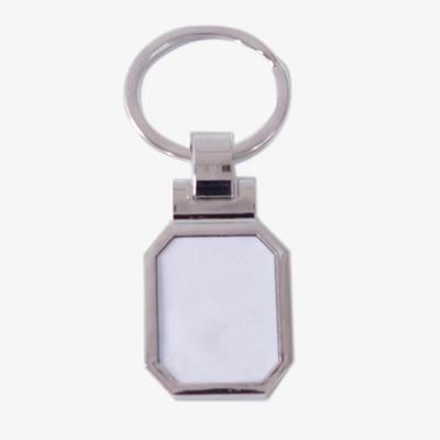 China Yinsa SK021 square promotional zinc alloy blank metal sublimation engrave print logo id key chain key ring for sale