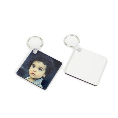 China Yinsa HK001 Custo Products Hot Souvenir Wooden Printed Blank Sublimated Printable Wooden MDF Square Keyrings for sale