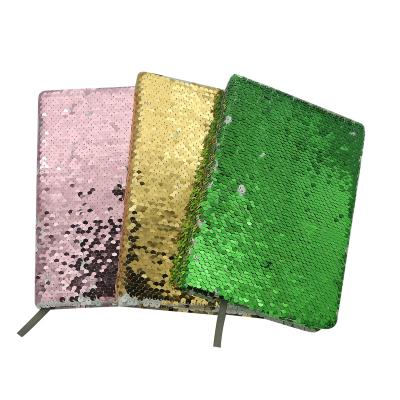 China Yinsa SN001Custom Design Hot Sale Sequin Notebook Diary A4 20X30cm Printed Reversible Green Sequin Diary Sublimation Notebook for sale