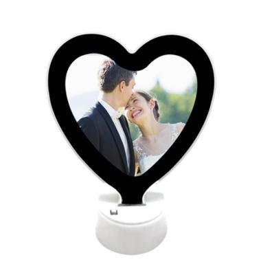 China Yinsa SMJ02 photo enlarging photo frame heart-shaped magic mirror sublimation frame white base 22*25cm for sale